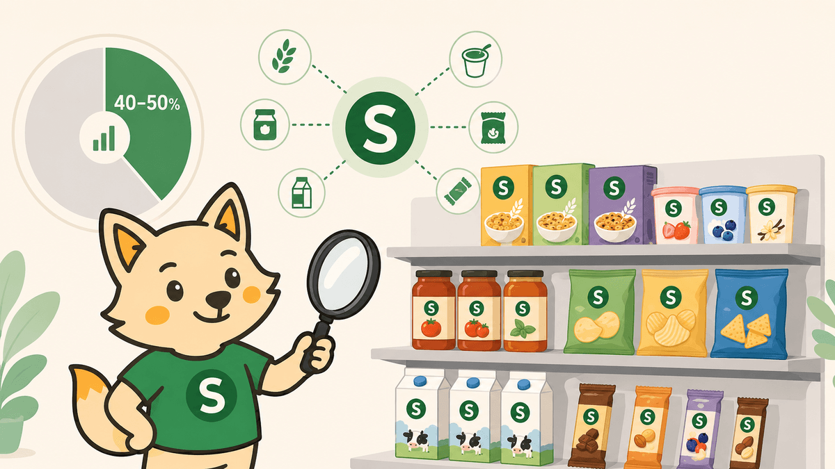 Knorr, Chocomel & Pampers domineren het schap — en zijn tot 149% duurder dan het huismerk